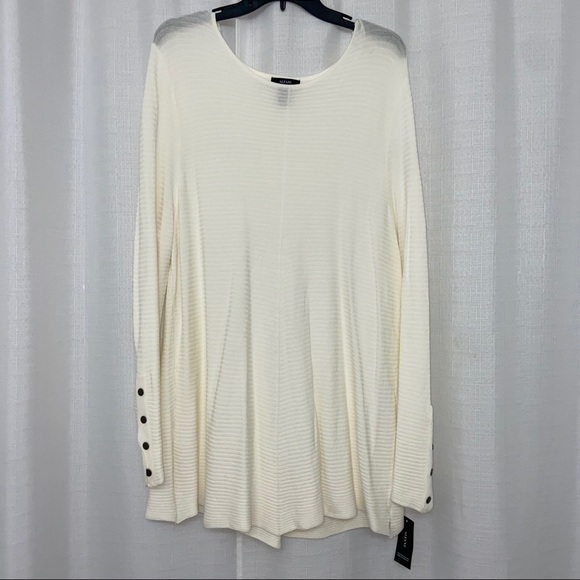 ALFANI Ribbed Snap-Detail Sweater - Picture 2 of 4